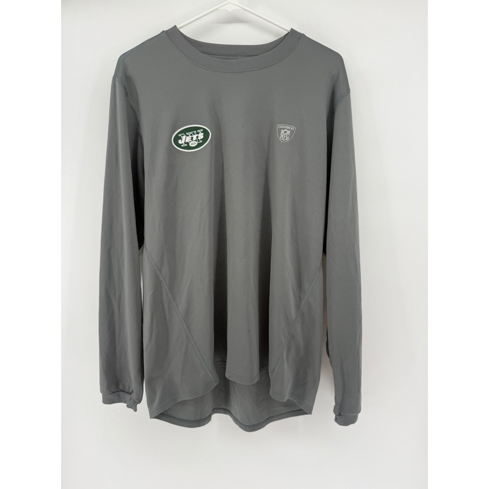 NFL Equipment New York Jets Long Sleeve Gray Training‎ Shirt Medium See Pics